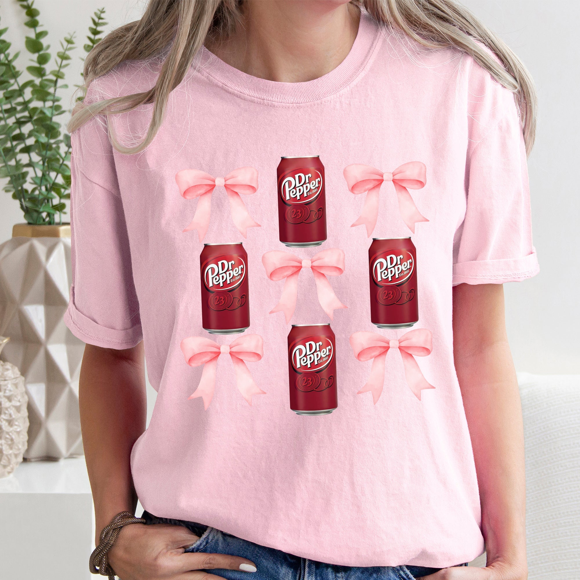 Dr Pepper, Soft Drink, Coquette, Preppy, Soda, Pop, Bows Tshirt Comfort Colors T-Shirt