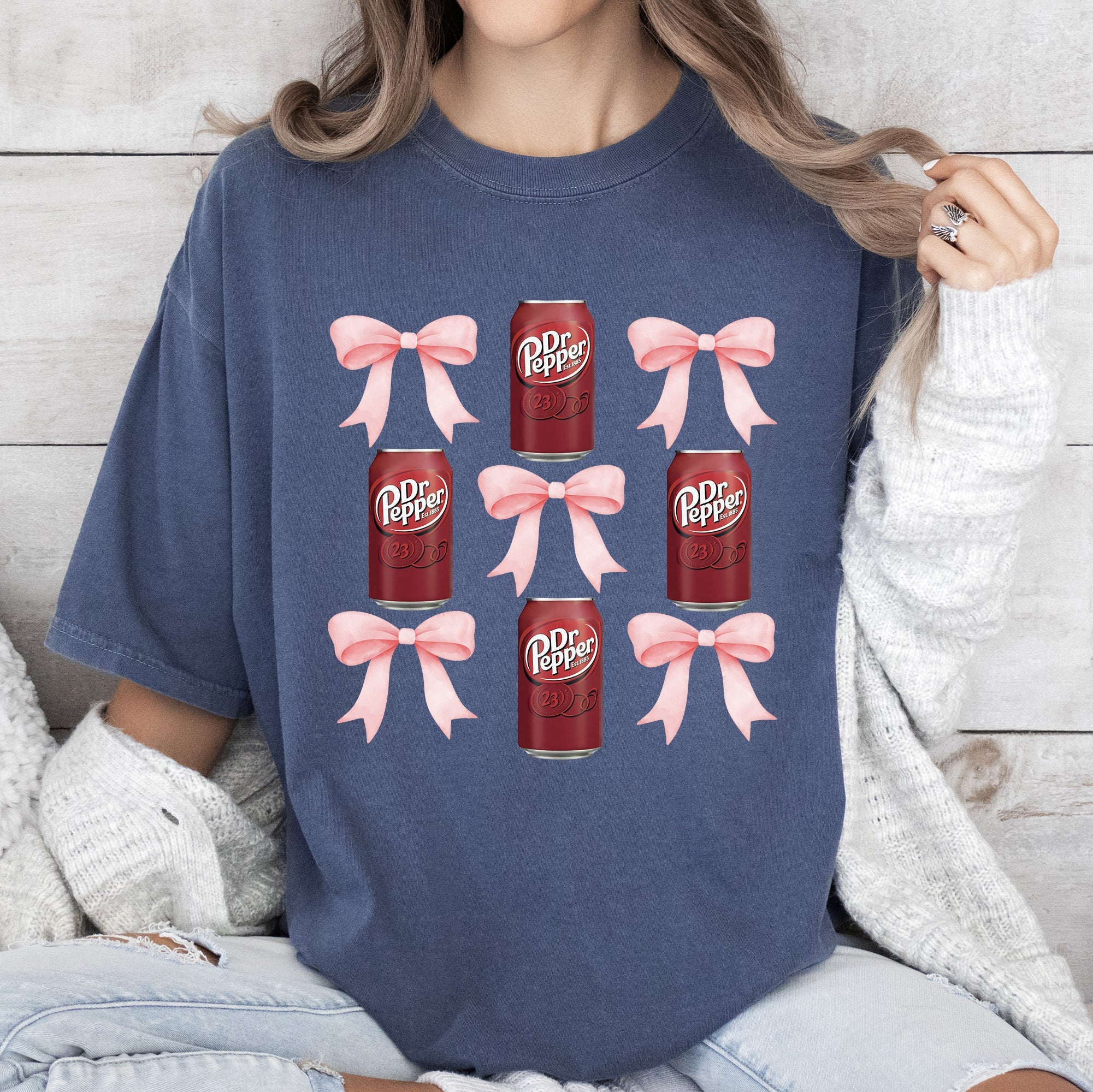 Dr Pepper, Soft Drink, Coquette, Preppy, Soda, Pop, Bows Tshirt Comfort Colors T-Shirt