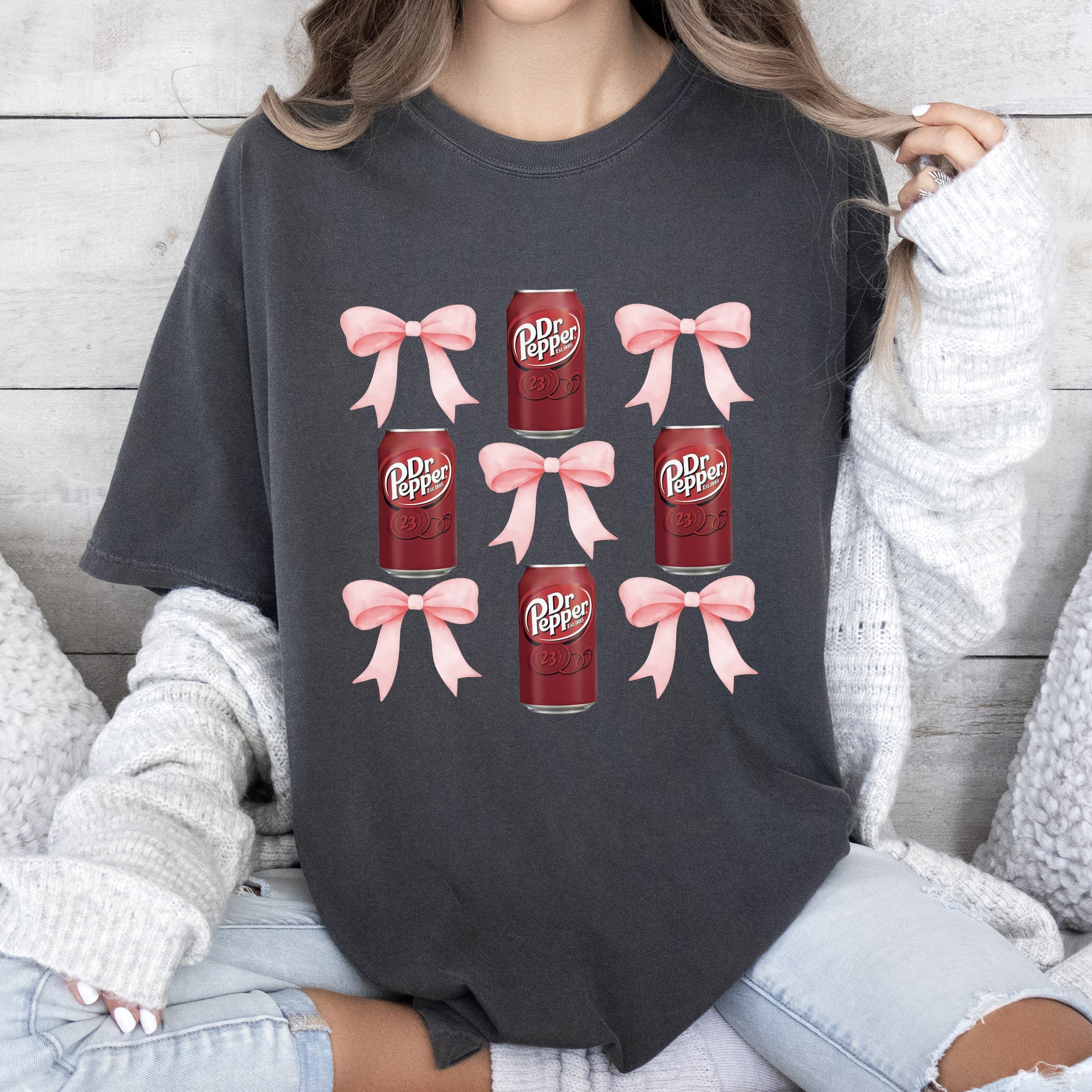 Dr Pepper, Soft Drink, Coquette, Preppy, Soda, Pop, Bows Tshirt Comfort Colors T-Shirt