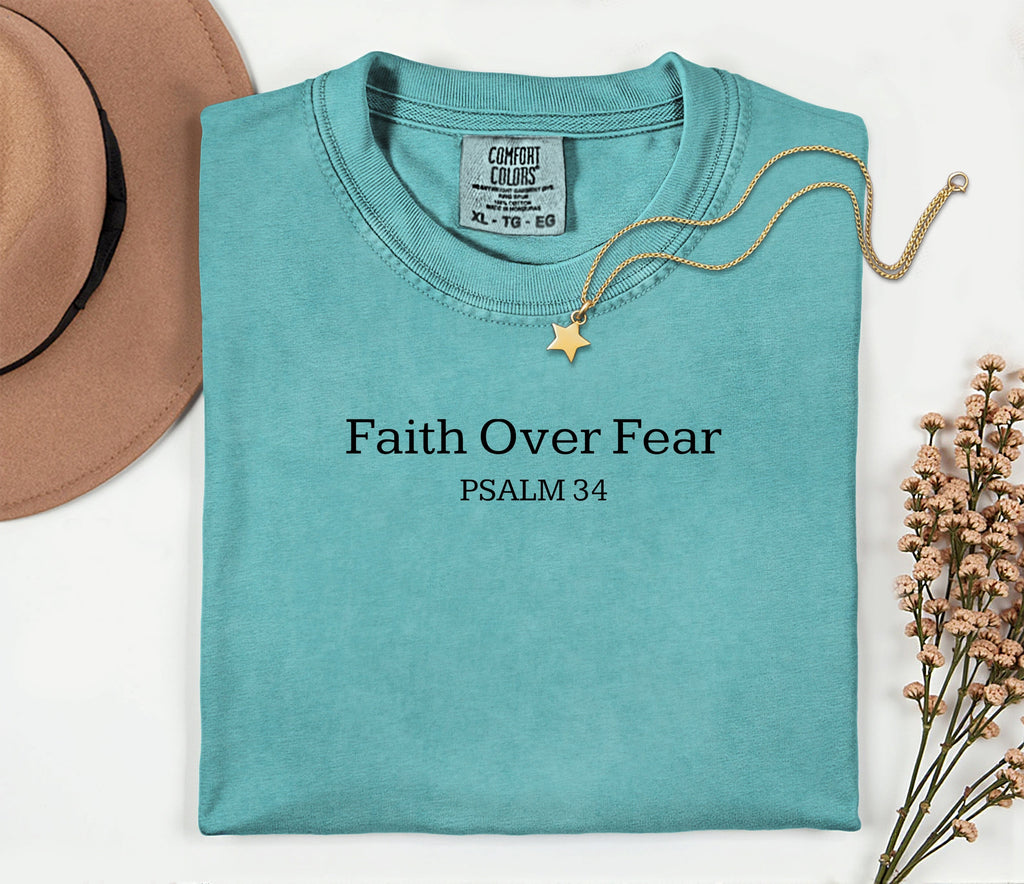 Comfort Colors Sea Foam Faith Over Fear