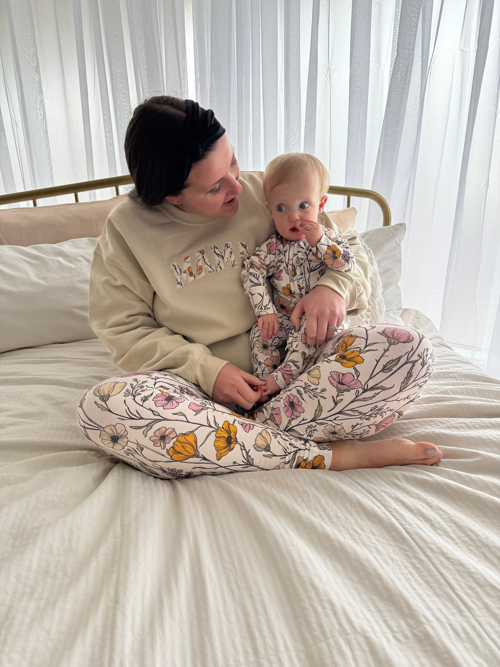 Wild Poppies Embroidered Mama Crewneck
