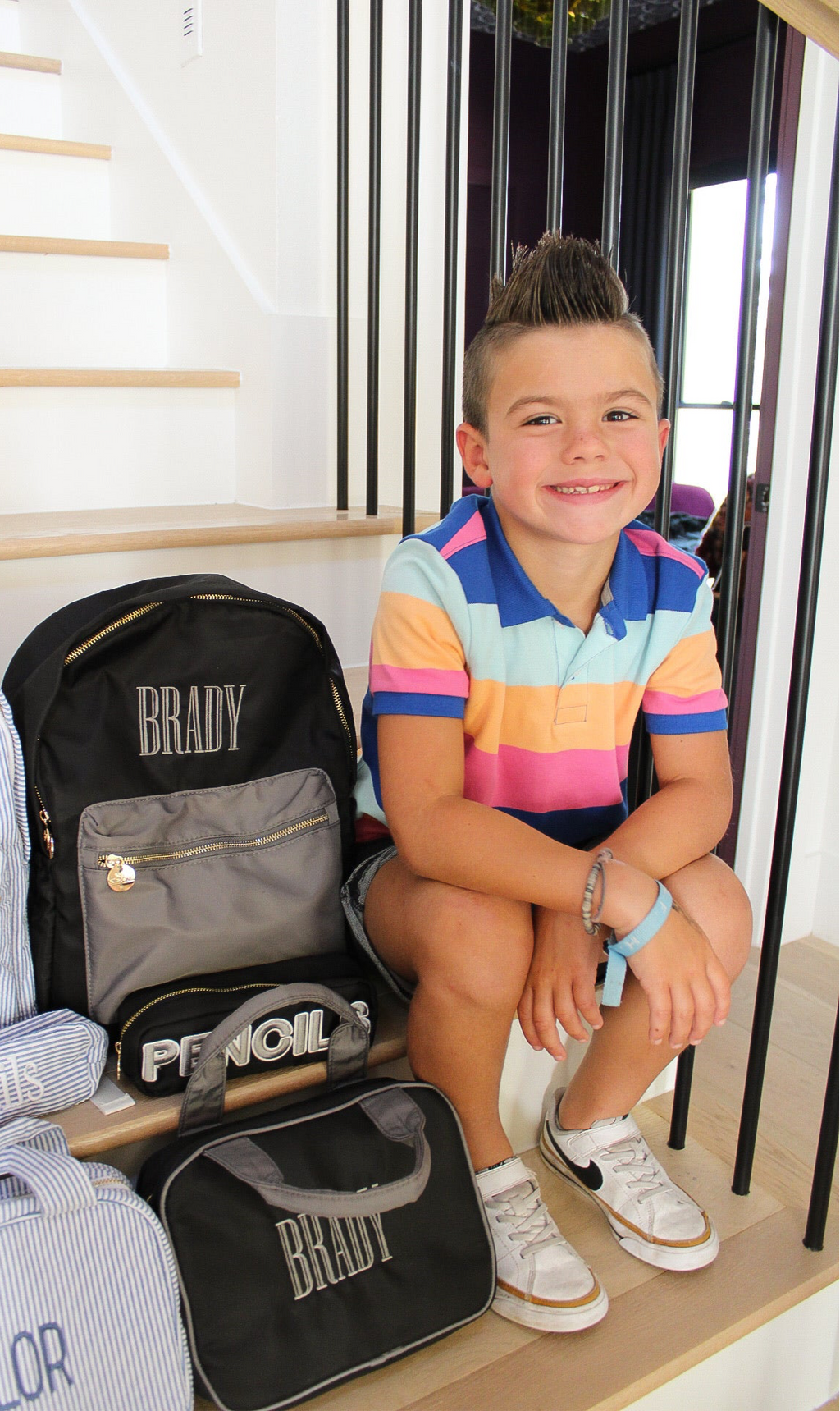 Black + Grey Colorblock Backpack