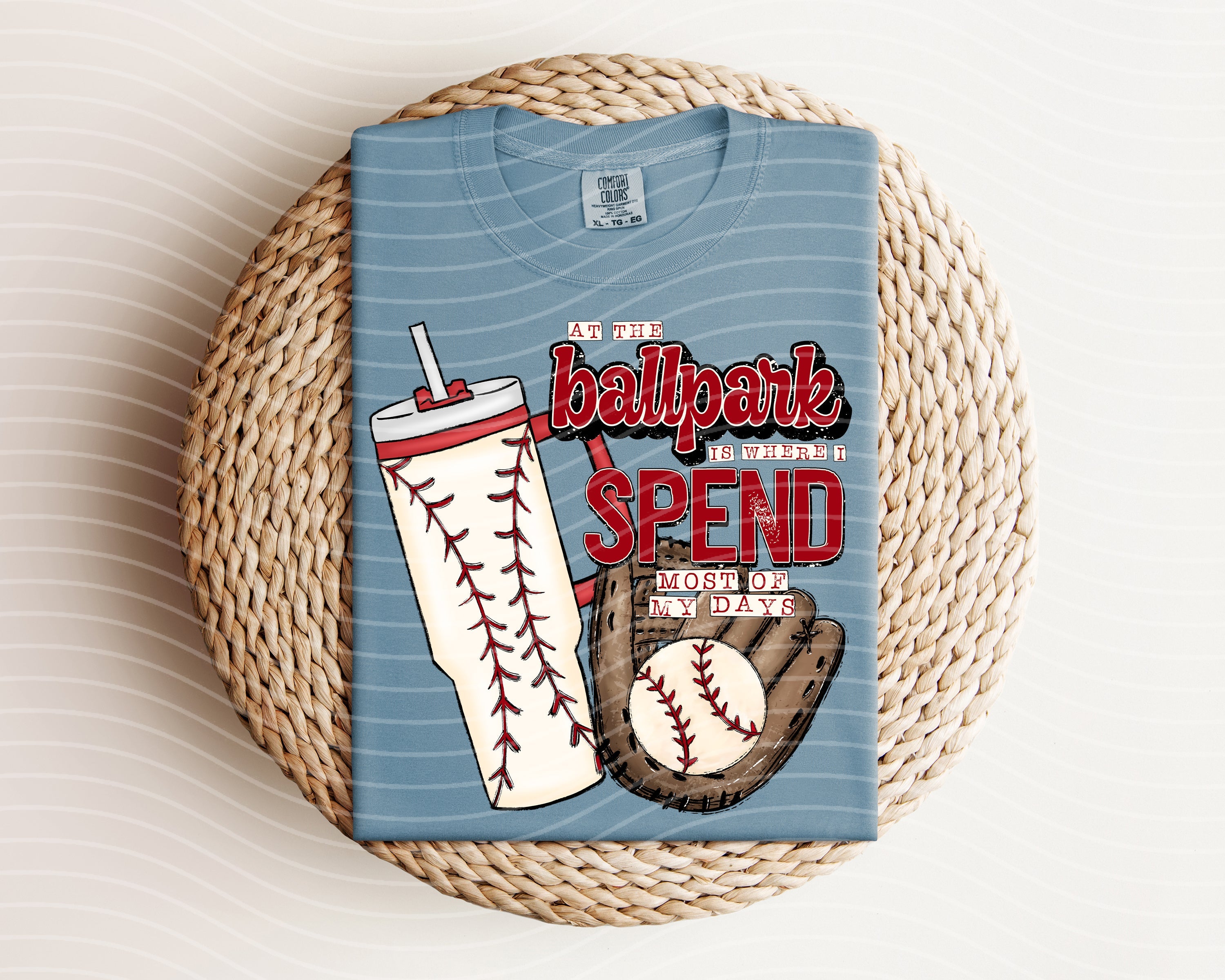 At the Ballpark is Where I Spend Most of My Days Baseball Graphic Tee