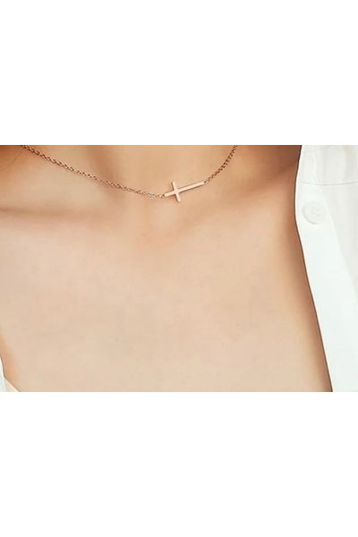 Cross Horizontal Chain Necklace