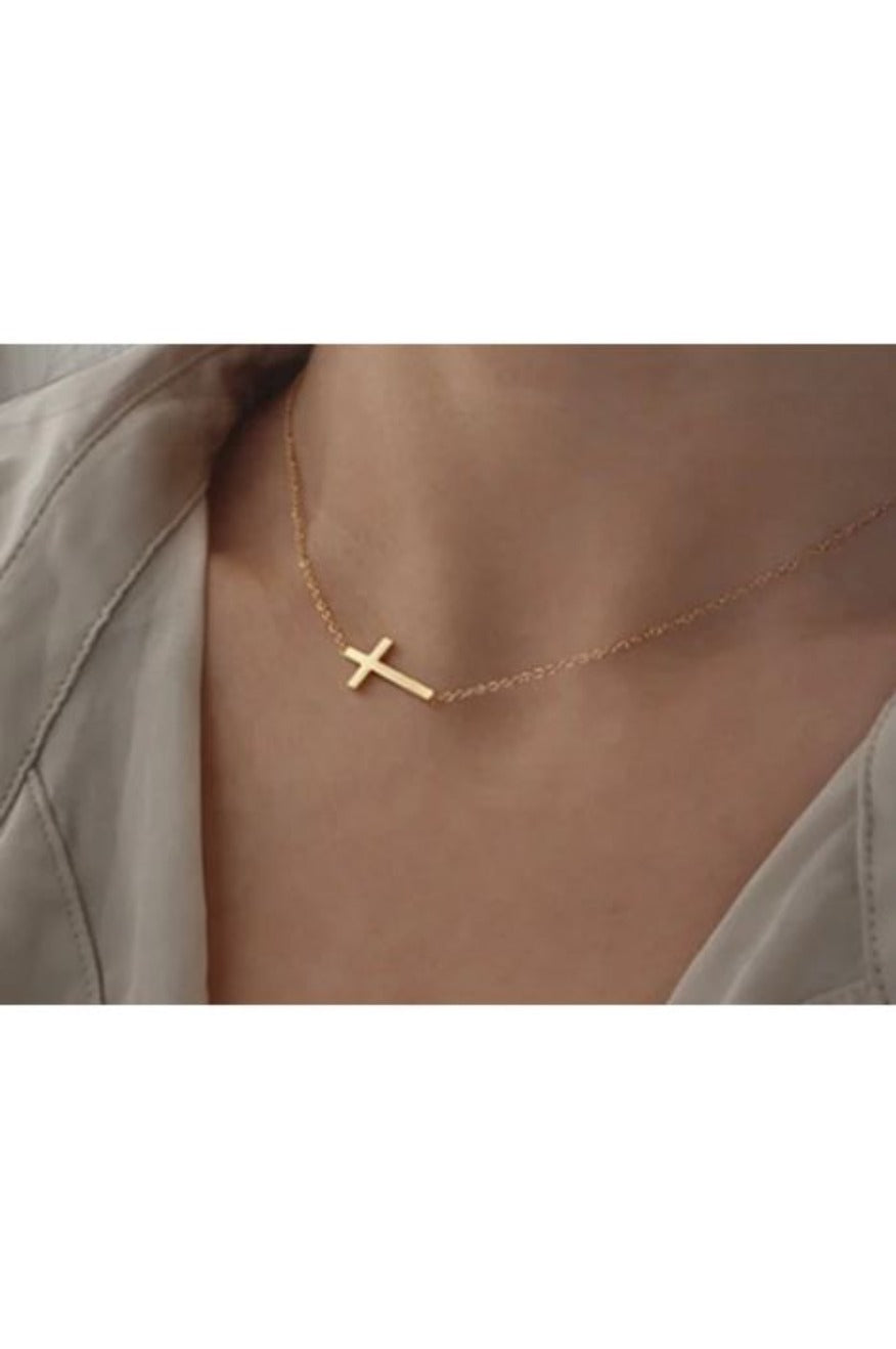 Cross Horizontal Chain Necklace