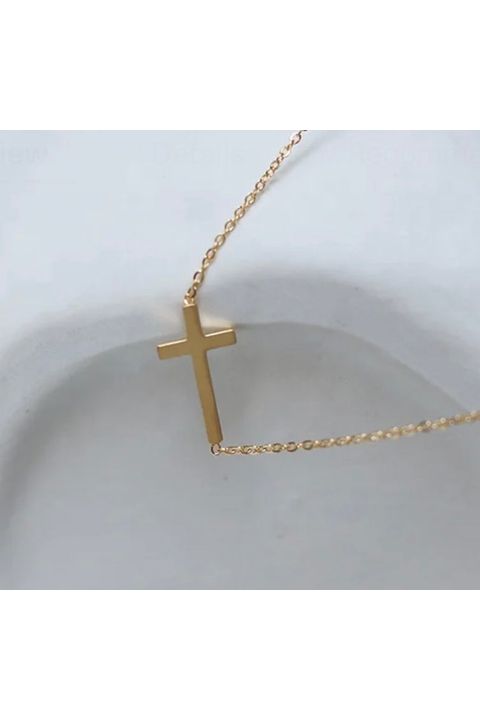 Cross Horizontal Chain Necklace