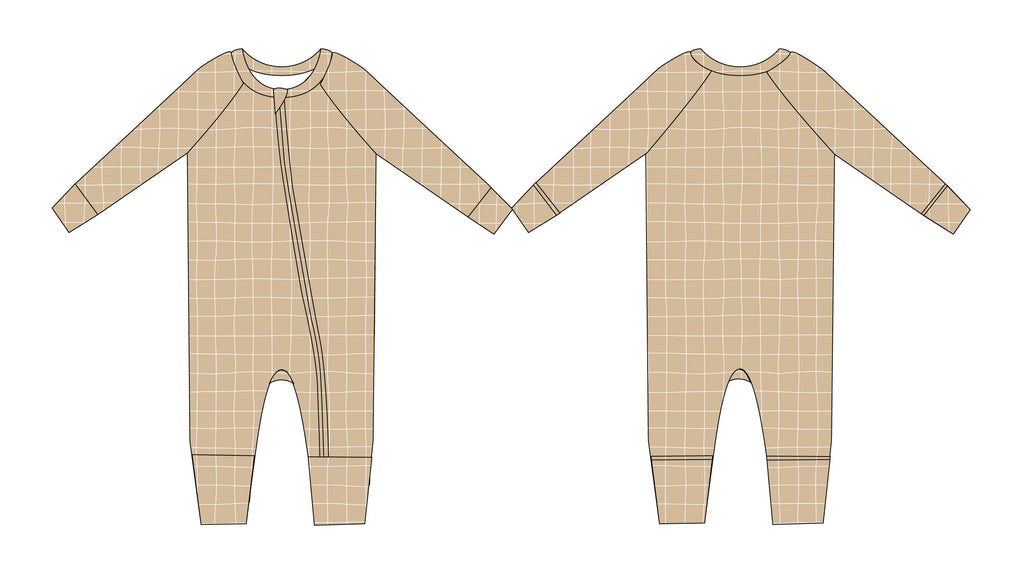 Cinnamon Cider Grid - Zip Romper