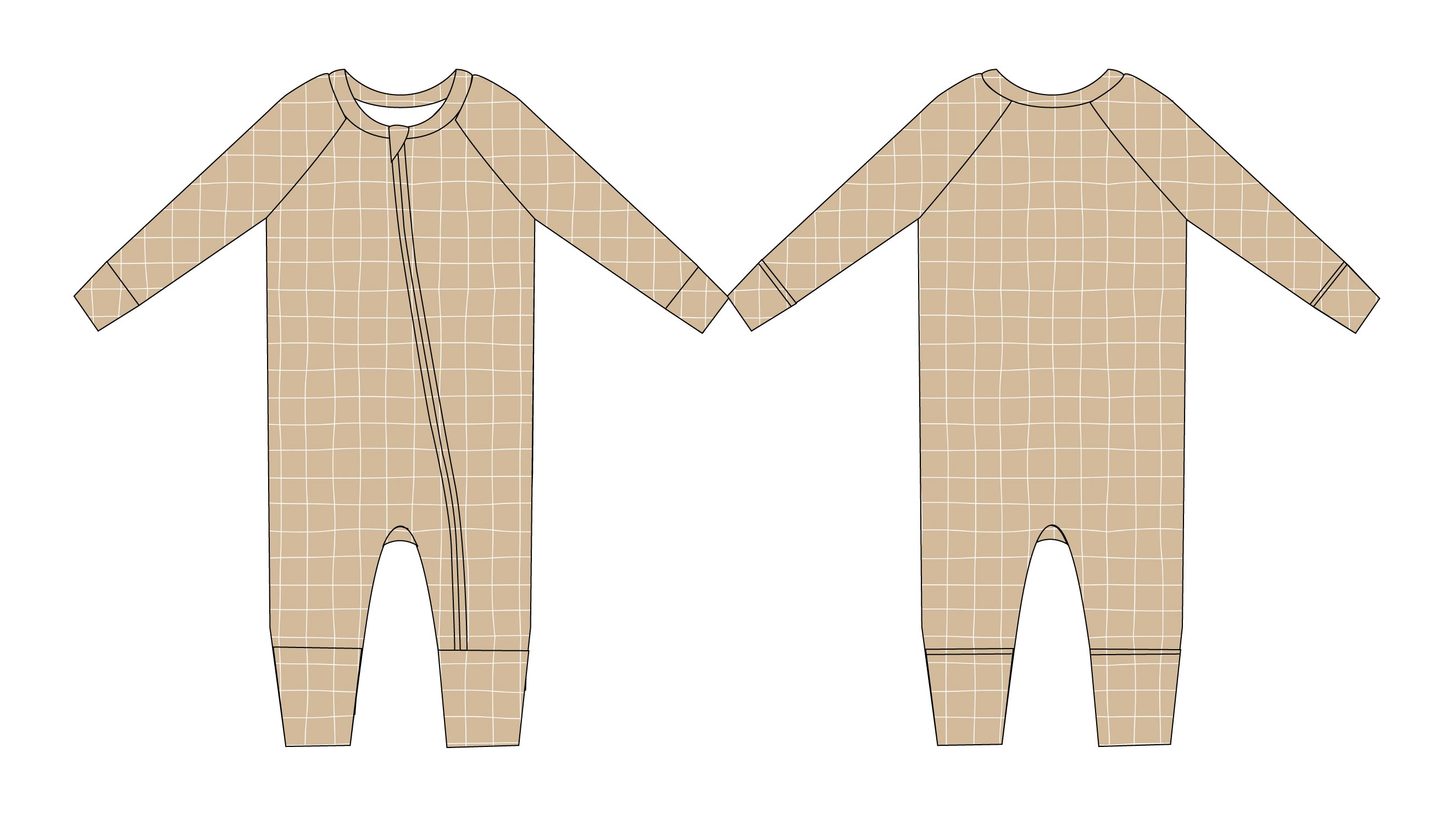Cinnamon Cider Grid - Zip Romper