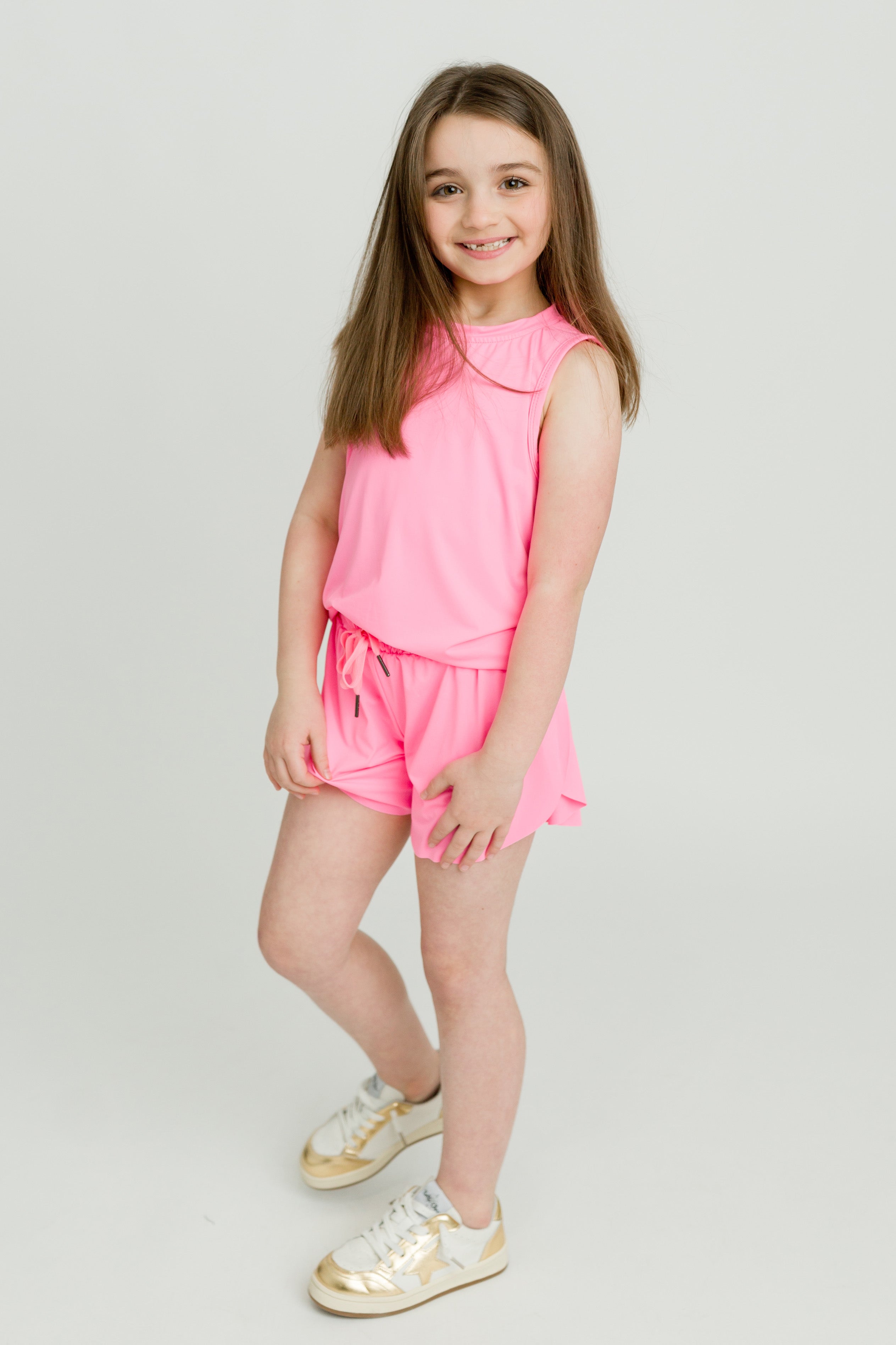 Hot Pink High Low Kid Tank