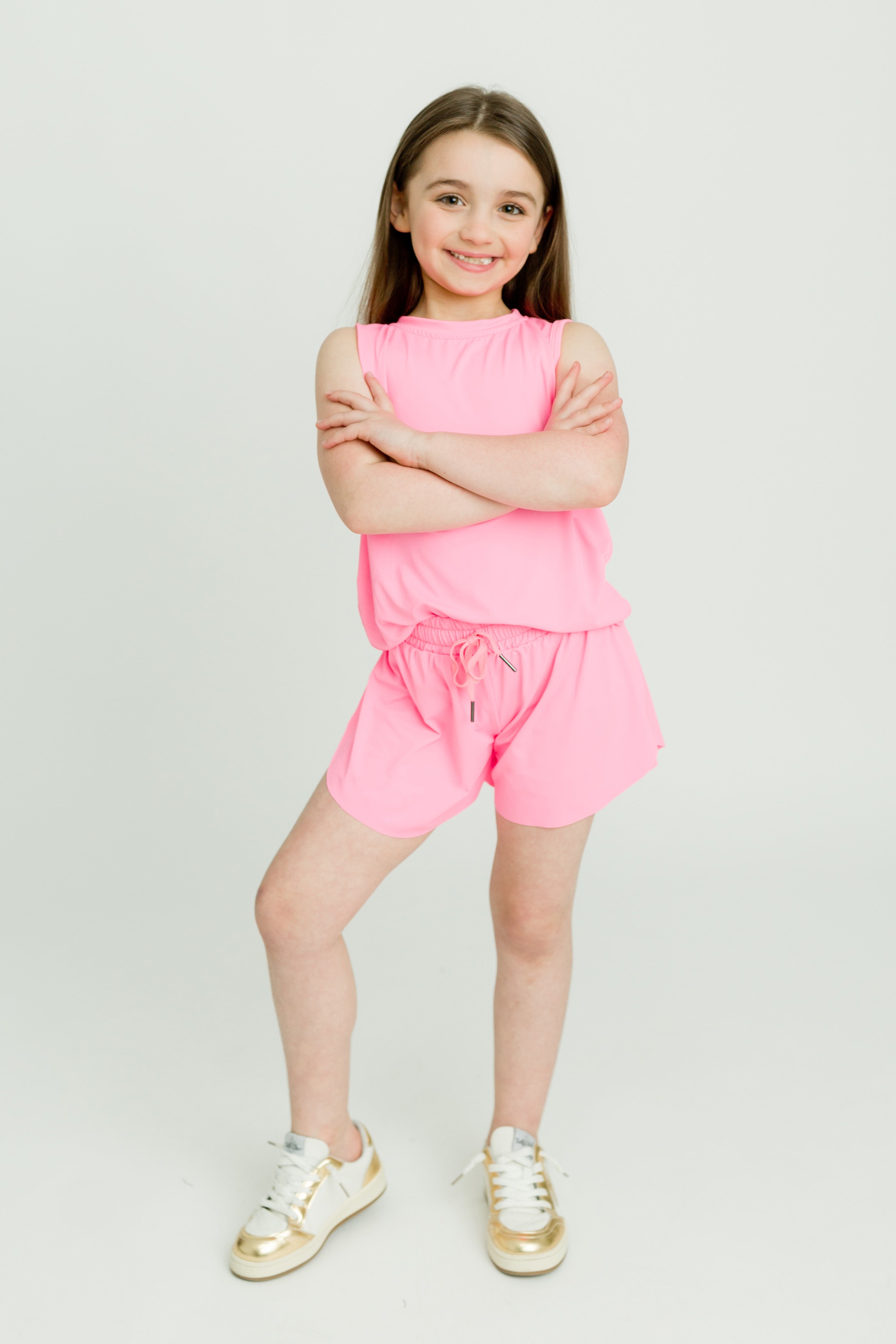 Hot Pink High Low Kid Tank