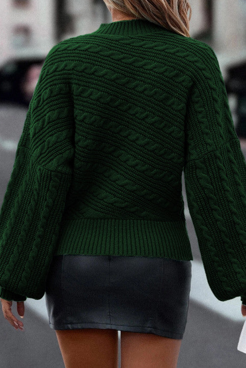 Forest Green Mock Neck Sweater