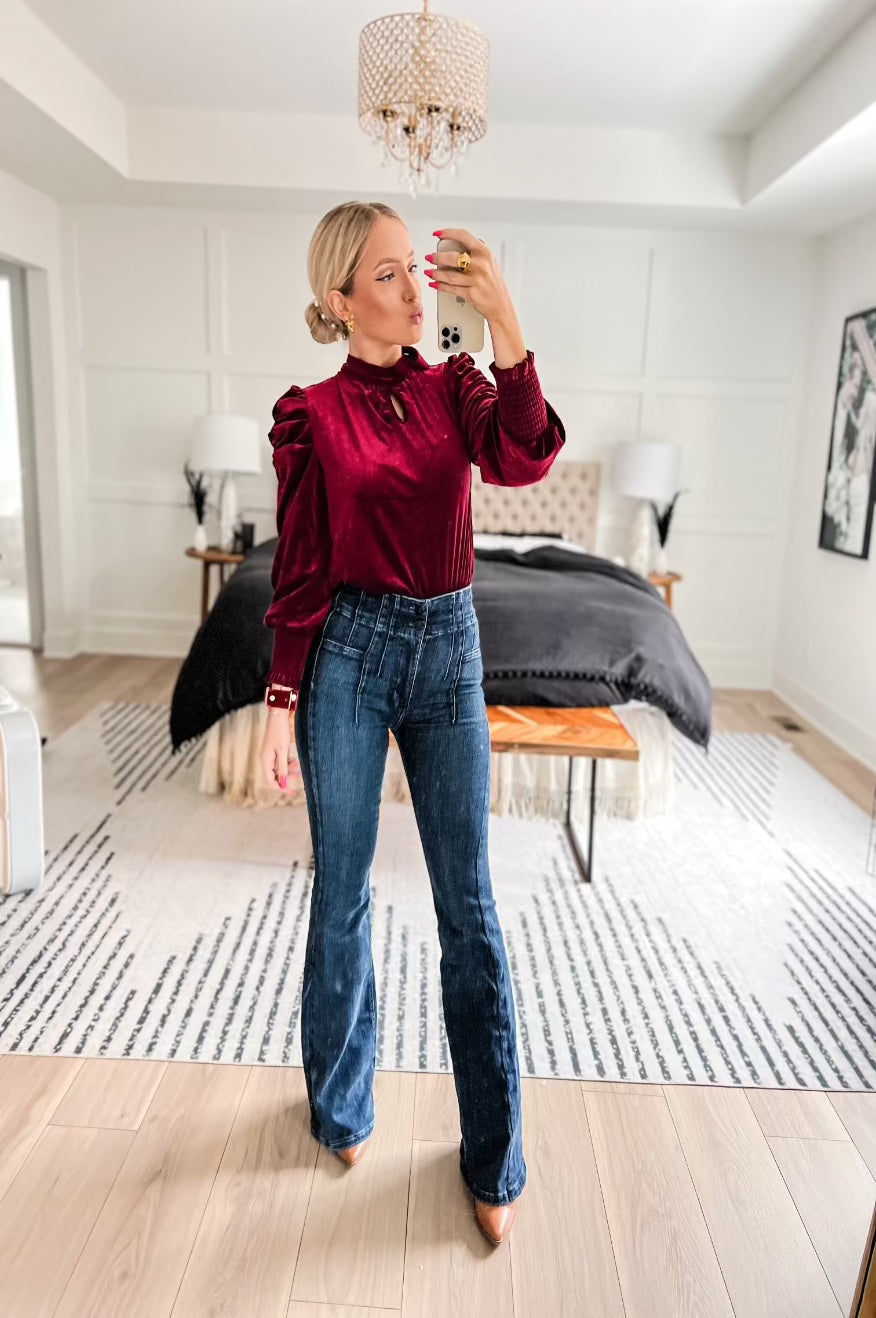 Red Velvet Blouse