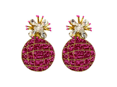 Disco Ball Earrings - Pink