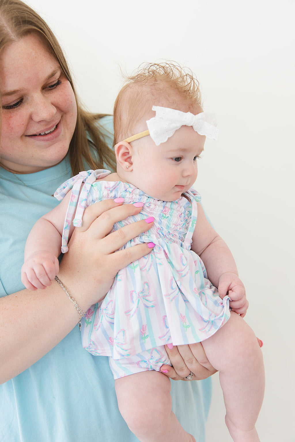 Lila - Smocked Diaper Dress Set