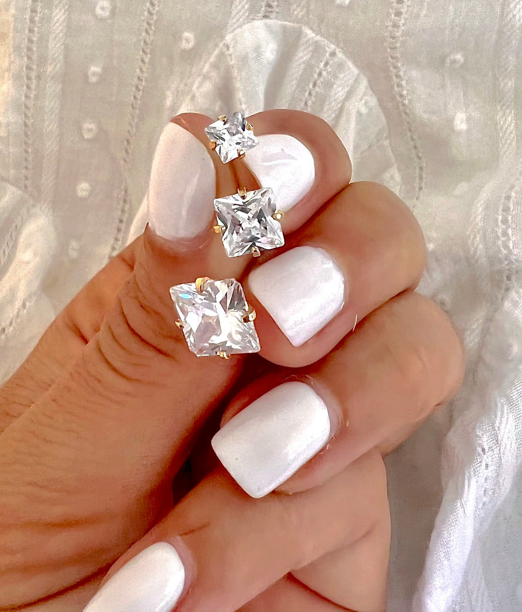 Princess Cut Stud