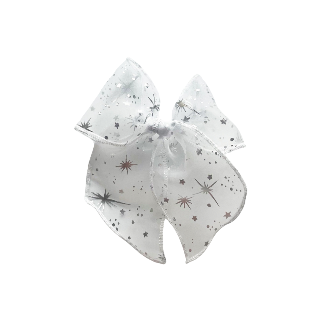 Sheer Sliver Twinkle Stars Elle Bow