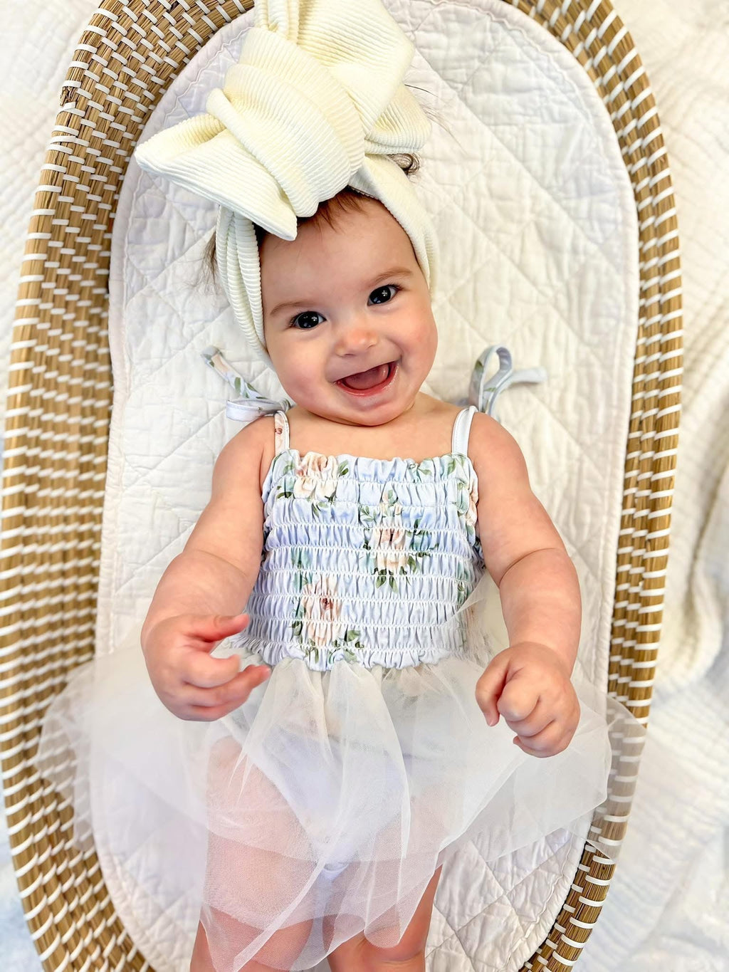 Cosette - Smocked Tulle Bodysuit Dress