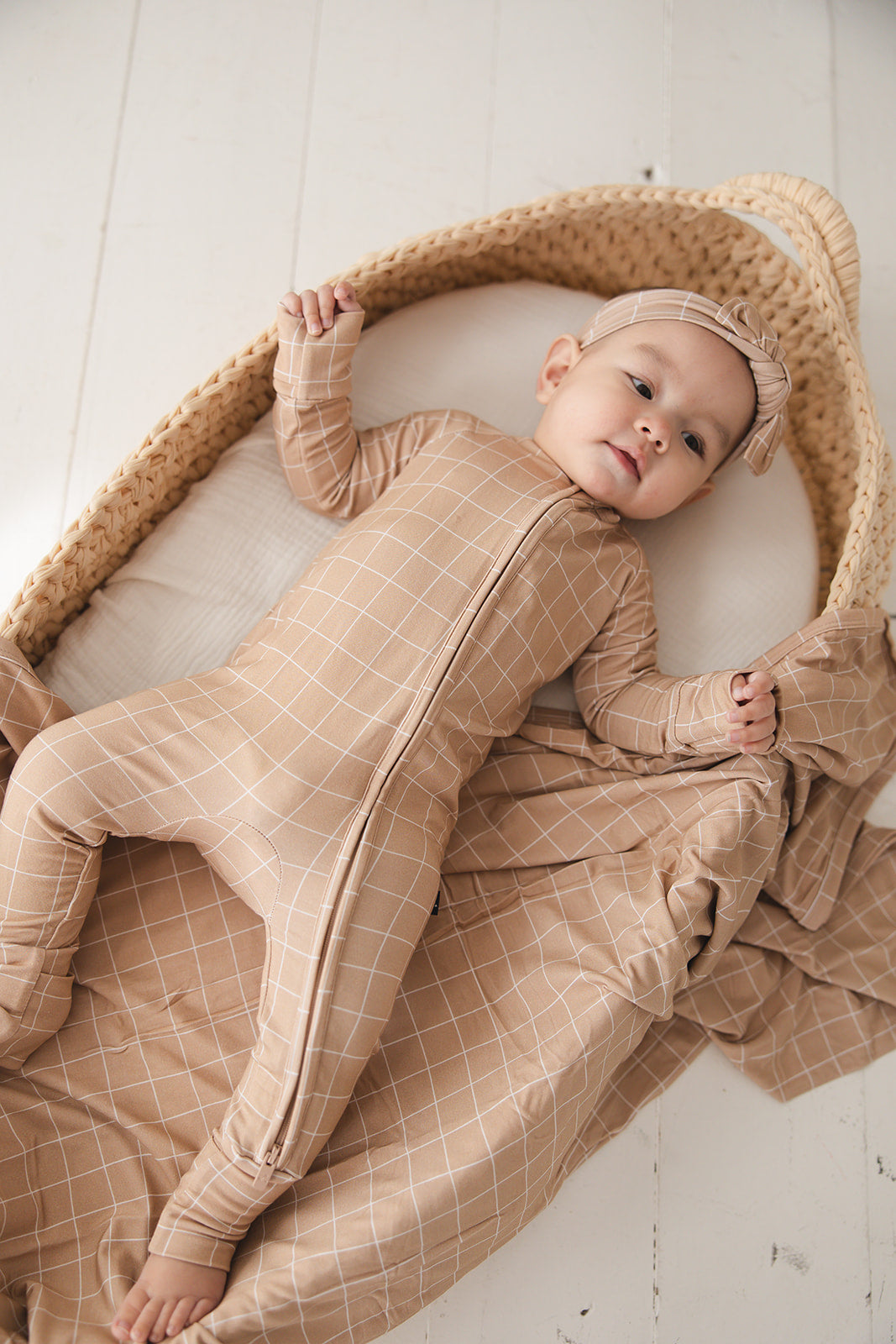 Cinnamon Cider Grid - Zip Romper