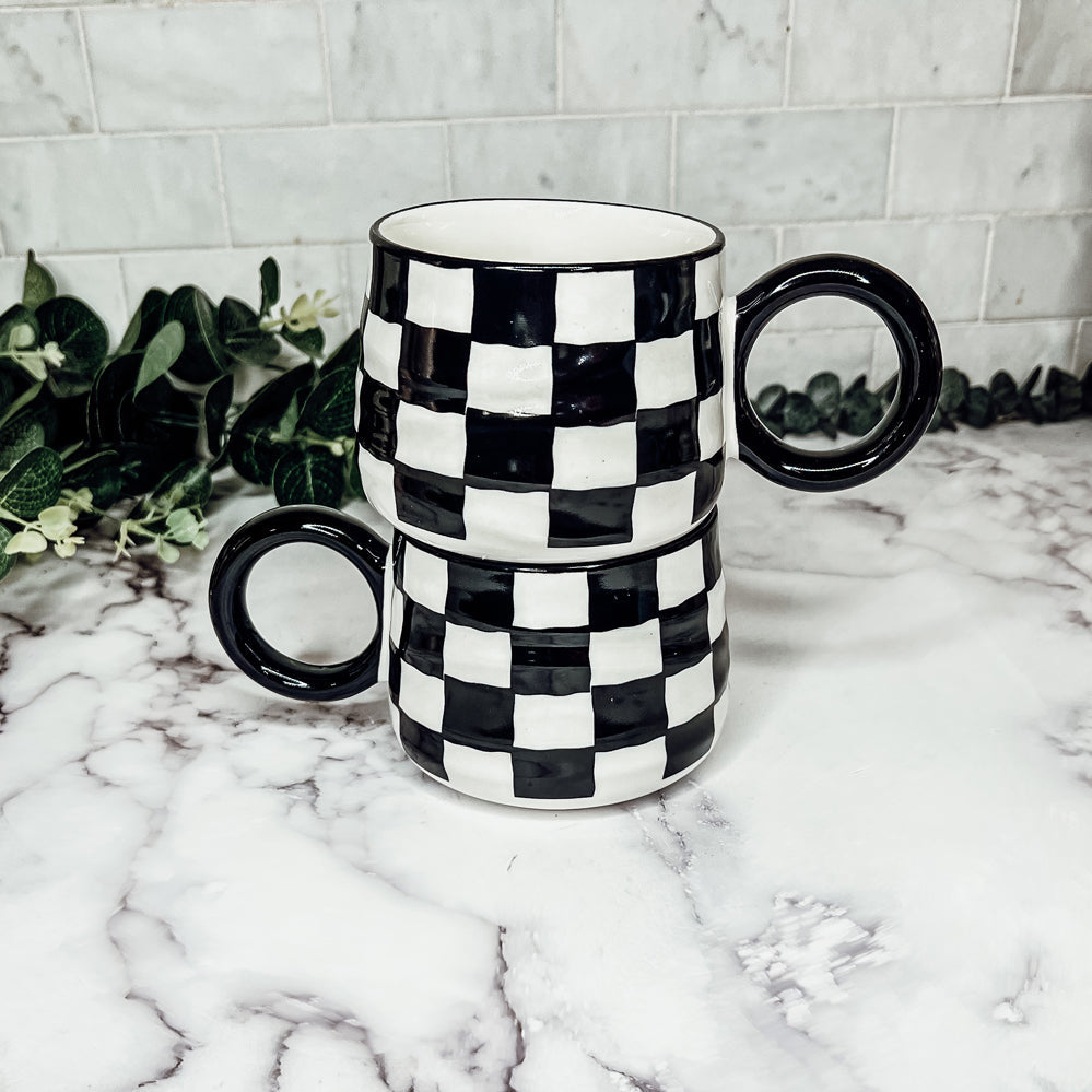 BW Checkered Mug