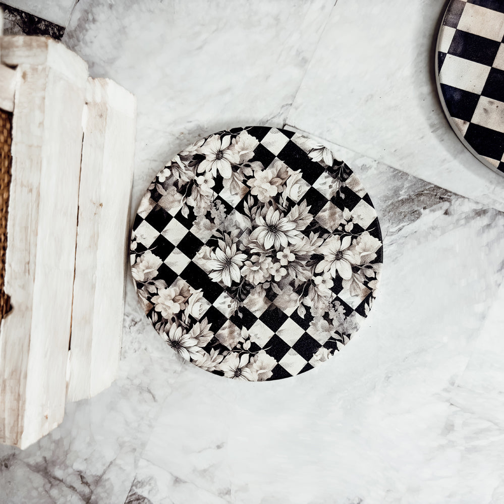 Courtly Check Coasters