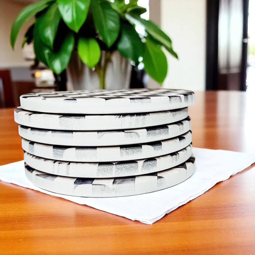 Courtly Check Coasters