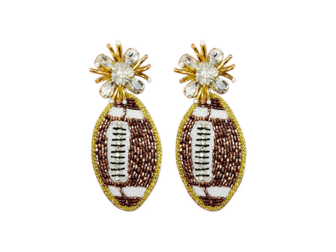 Football Burst Earrings - Brown
