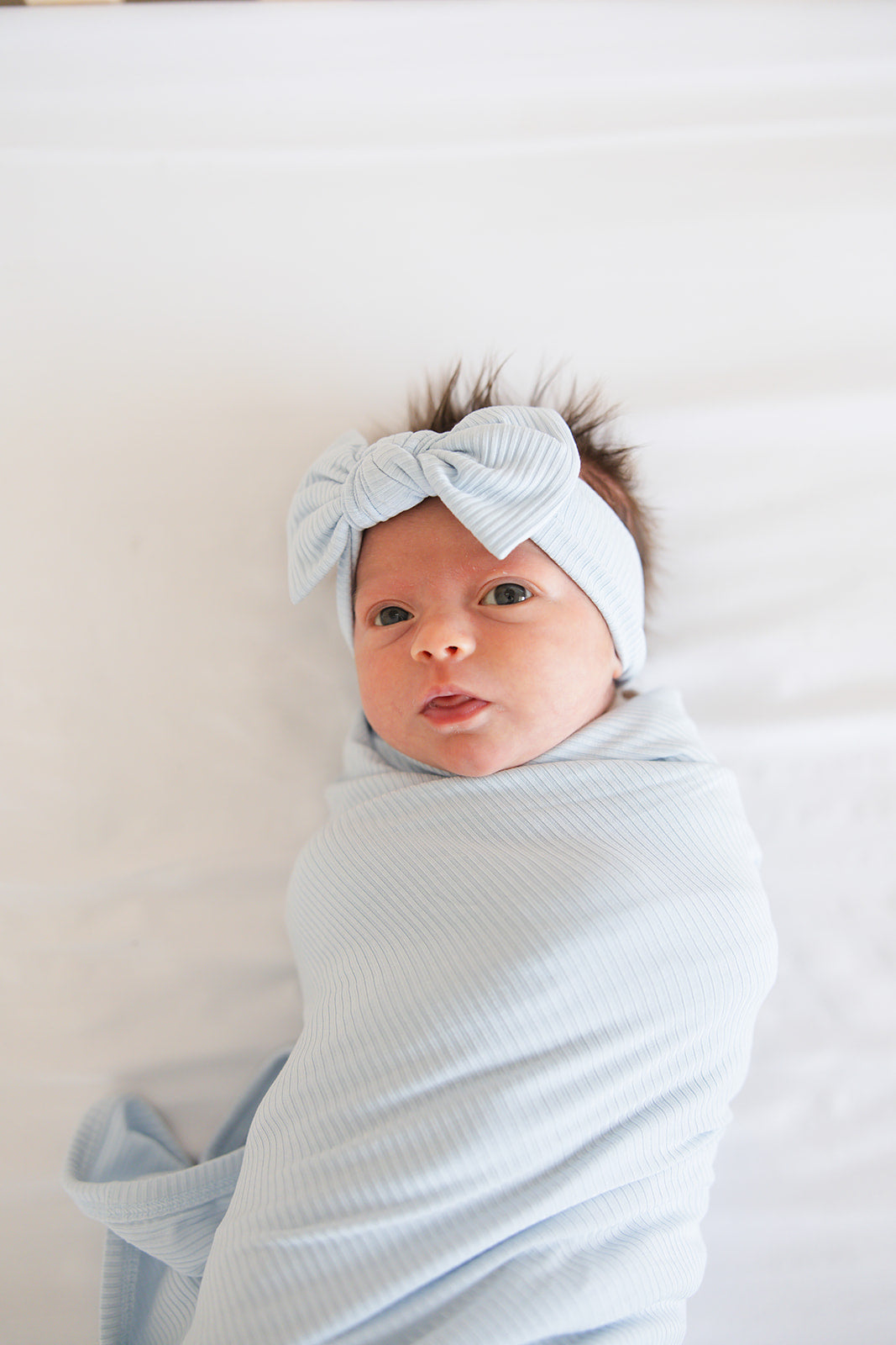 Baby Blue (ribbed) - Lightweight Blanket
