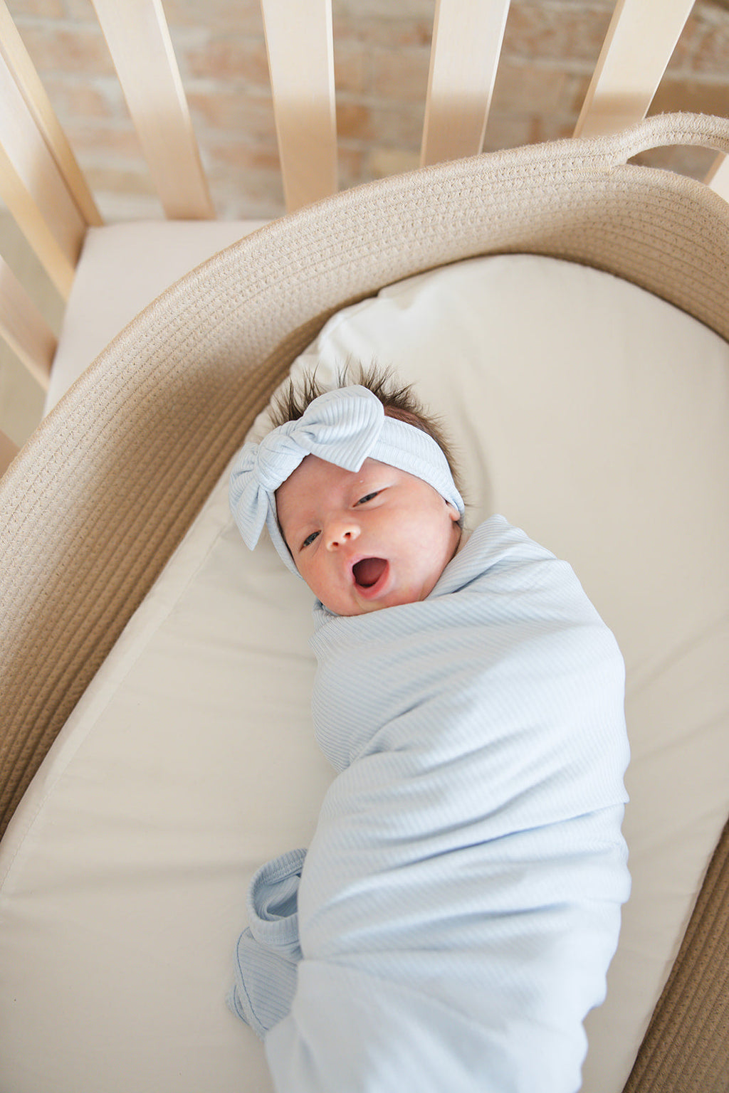 Baby Blue (ribbed) - Lightweight Blanket