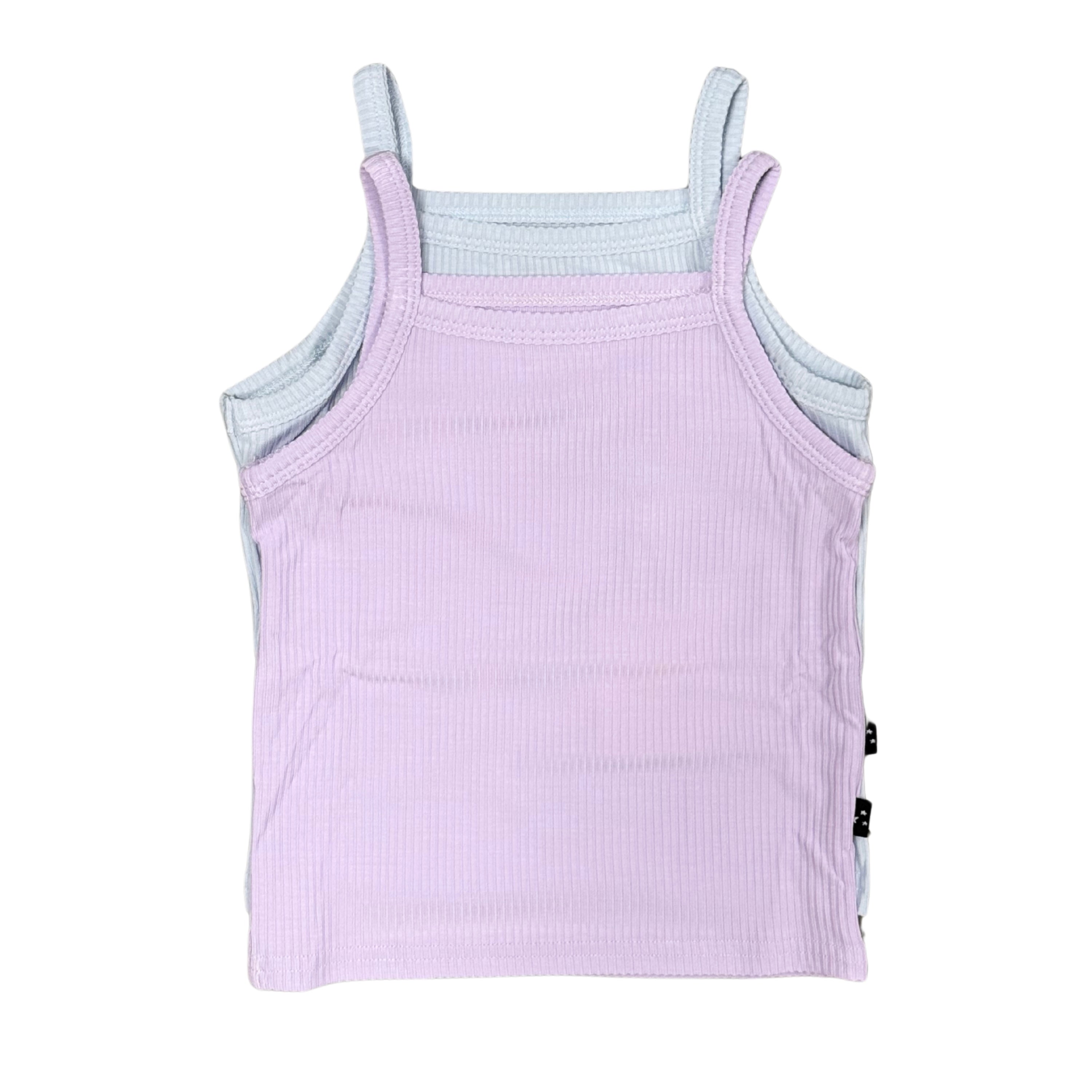 Hydrangea + Baby Blue (ribbed) - Bamboo Tank Set