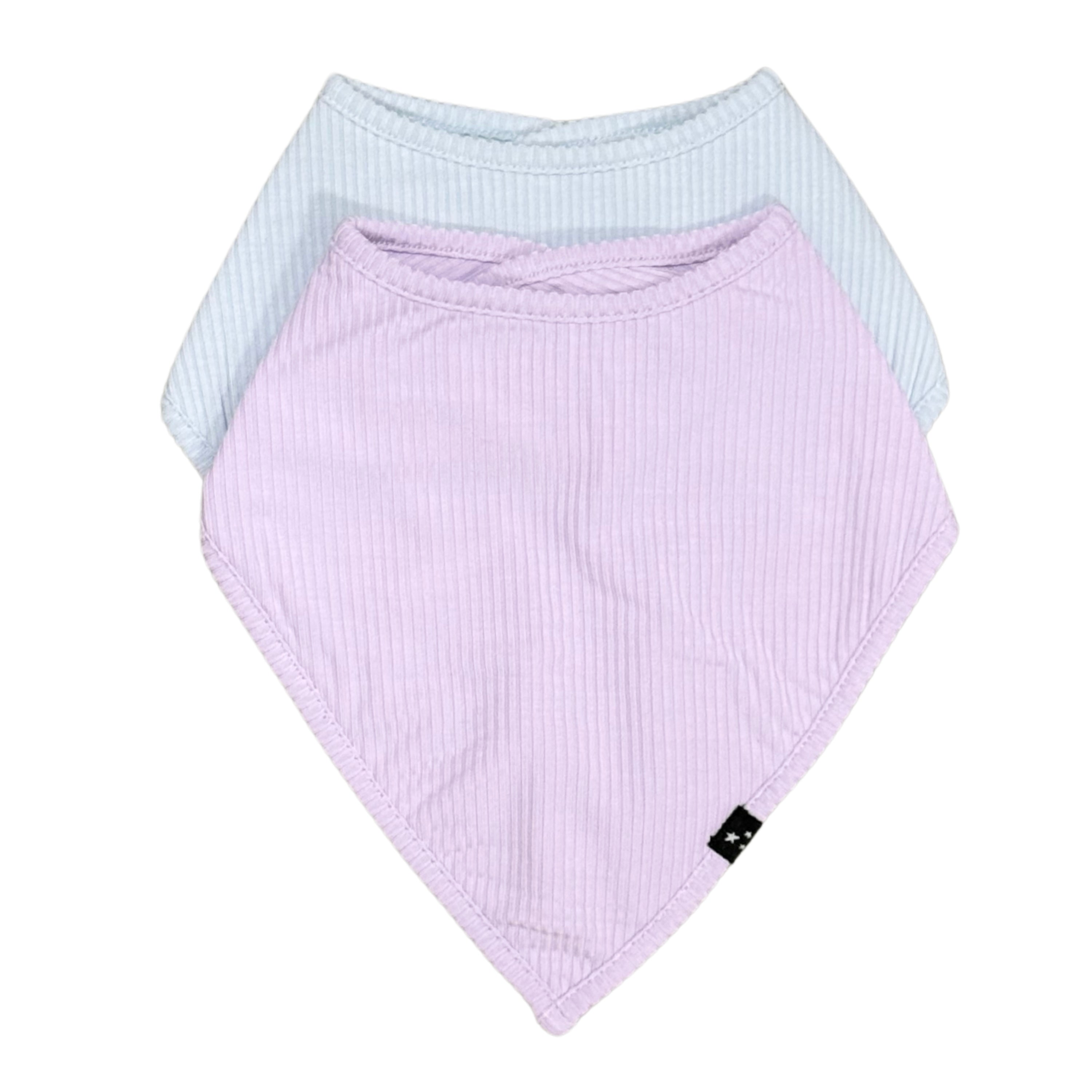 Hydrangea + Baby Blue (ribbed) - Bib Set