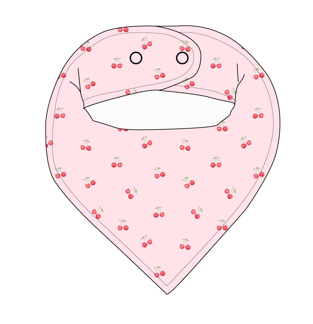 Cherry (ribbed) - Bandana Bib
