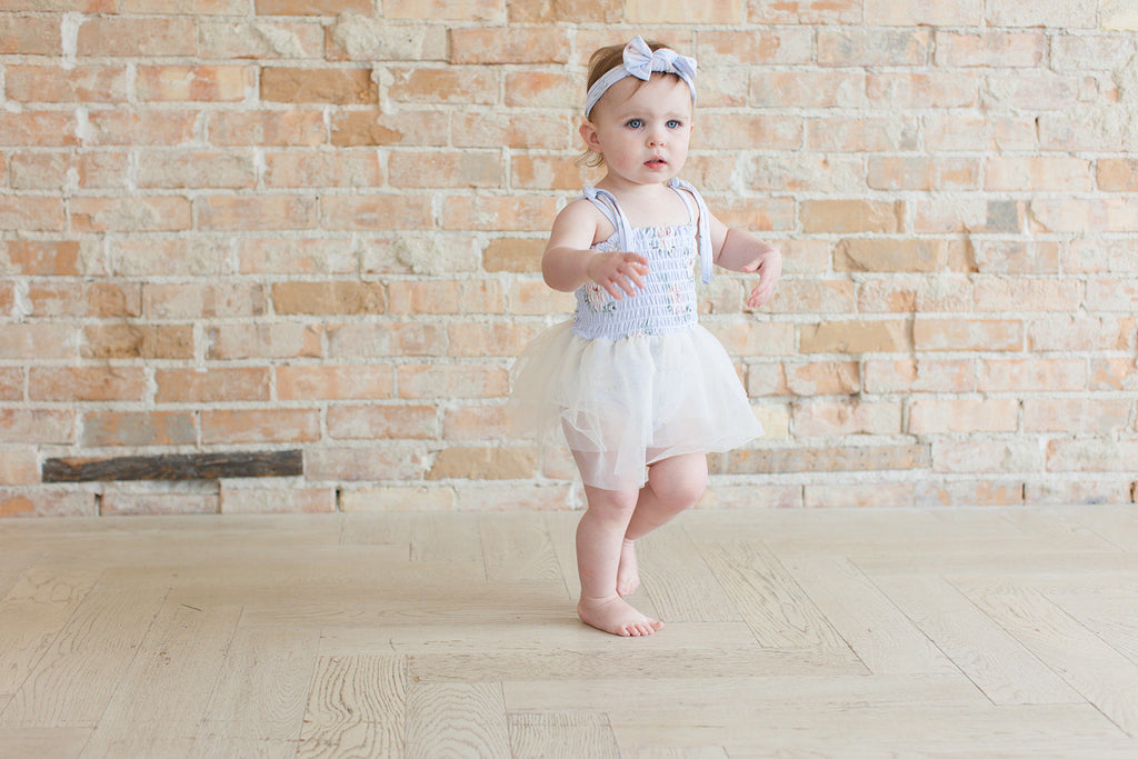 Cosette - Smocked Tulle Bodysuit Dress