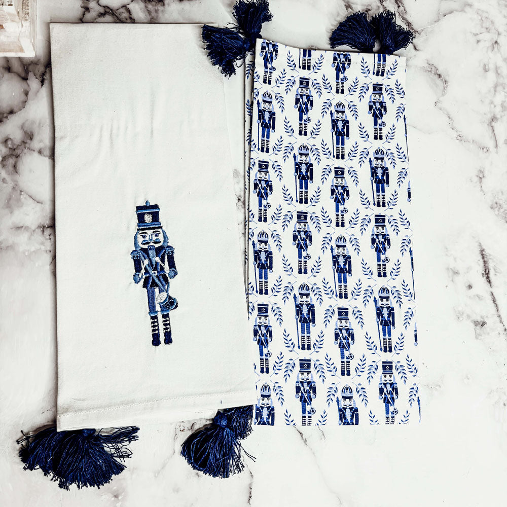 Nutcracker Tea Towel Blue