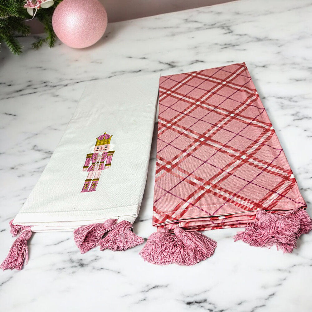 Nutcracker Tea Towel Pink