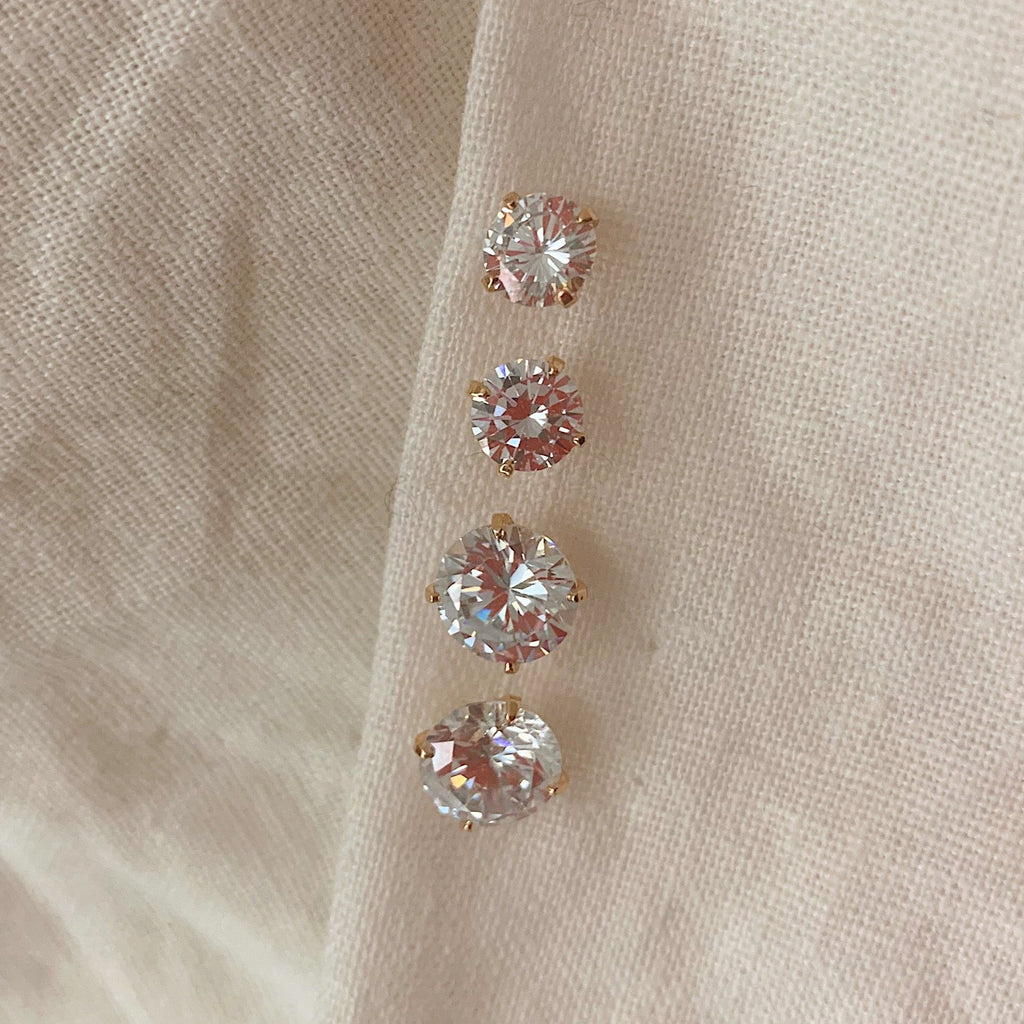 Round Cz Studs