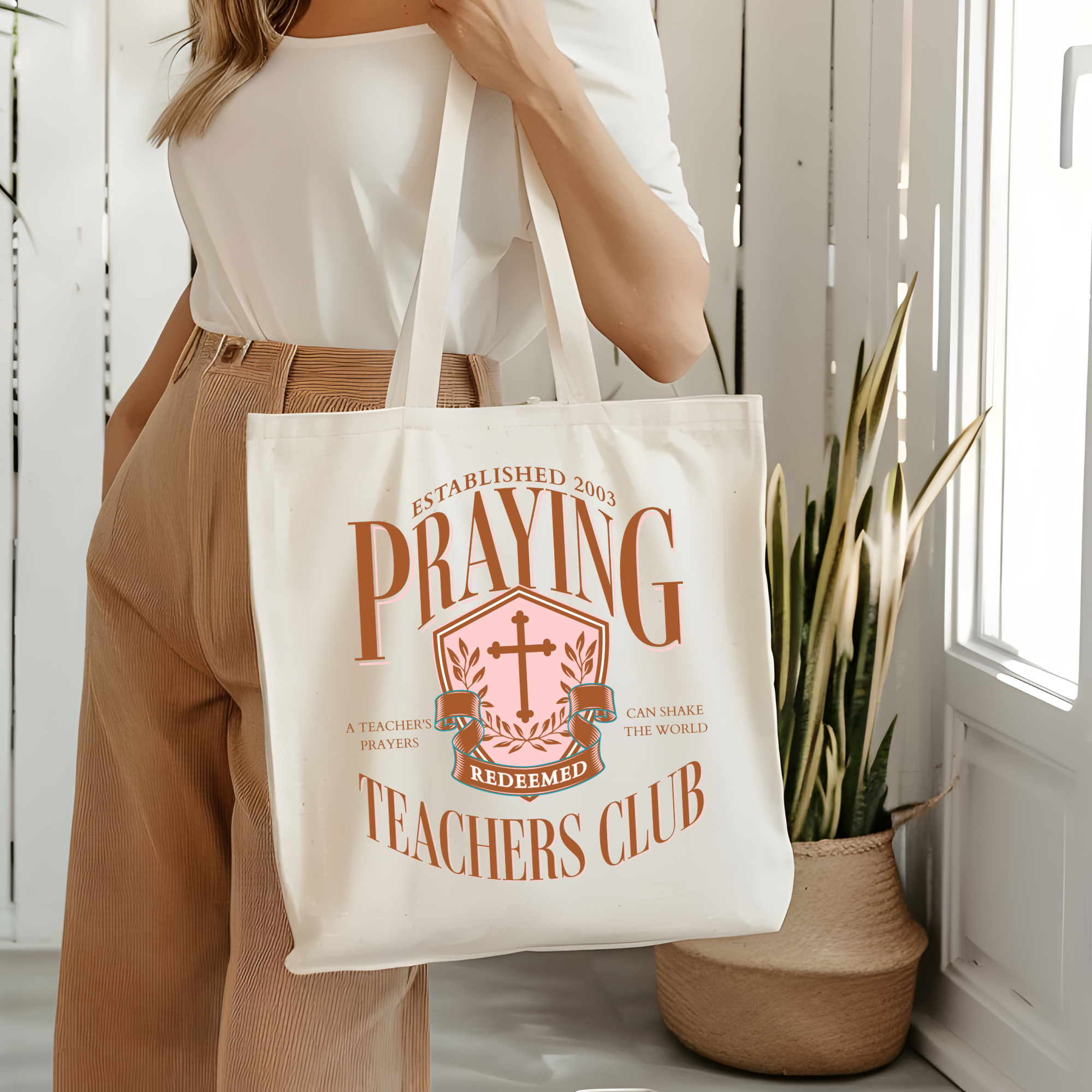 Praying Teachers Club Tote Bag l Trendy Bag l