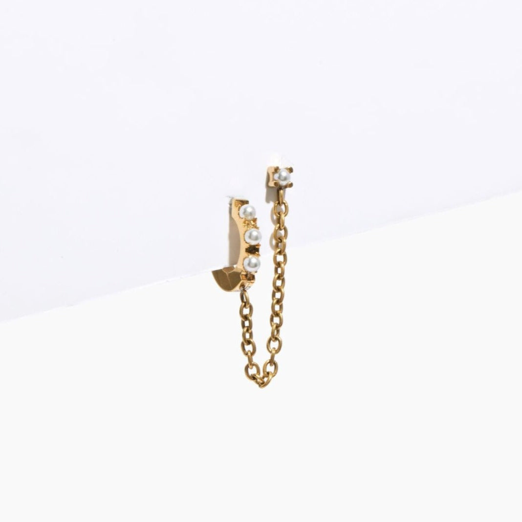 Single Lara Pearl Hoop Earring