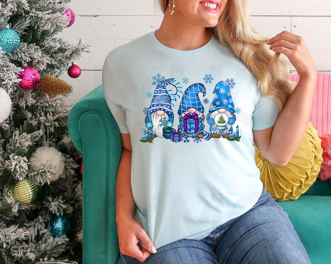 Blue Winter Gnomes Graphic Tee