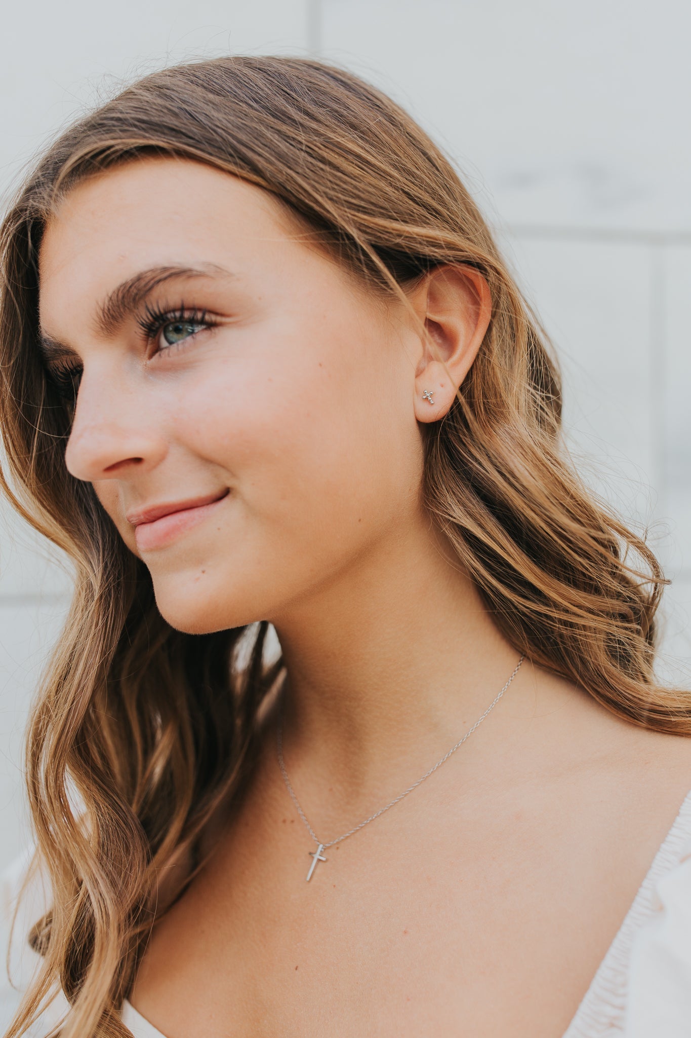 The Marie Cross Necklace in Silver