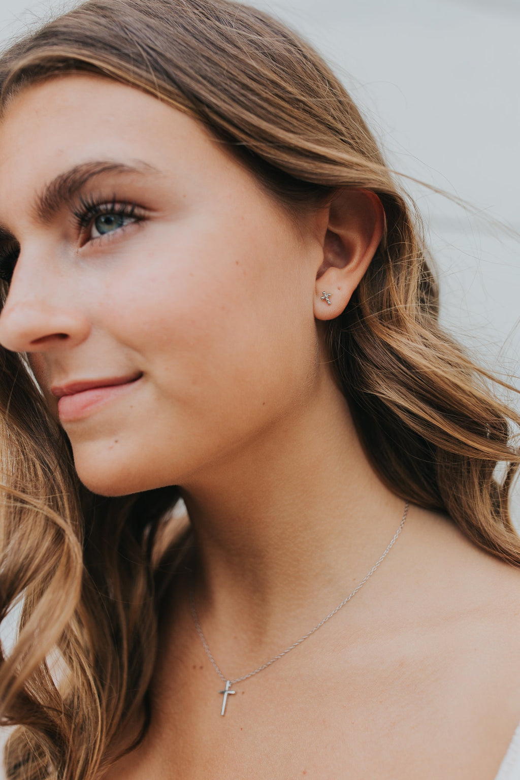 The Marie Cross Necklace in Silver