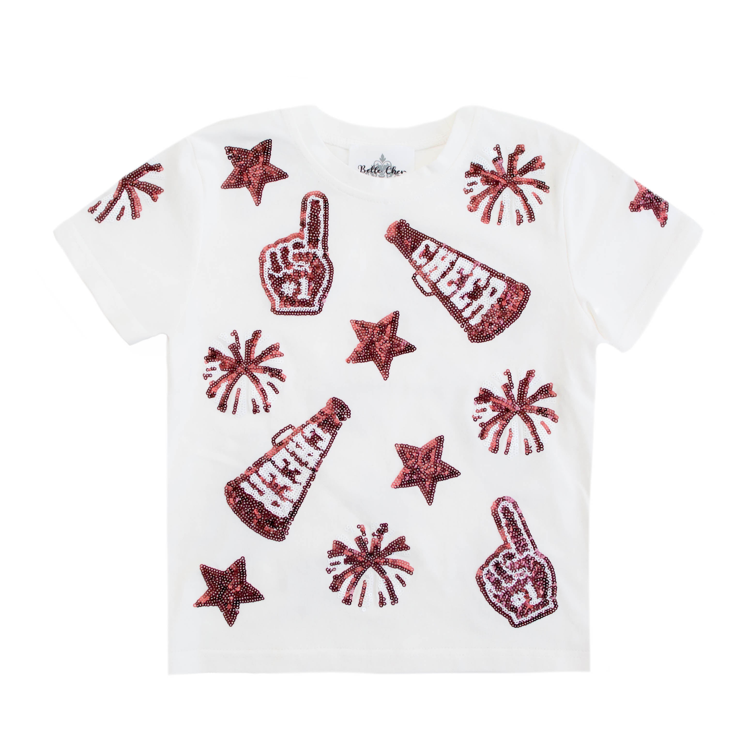 Maroon and White Cheer Shirt