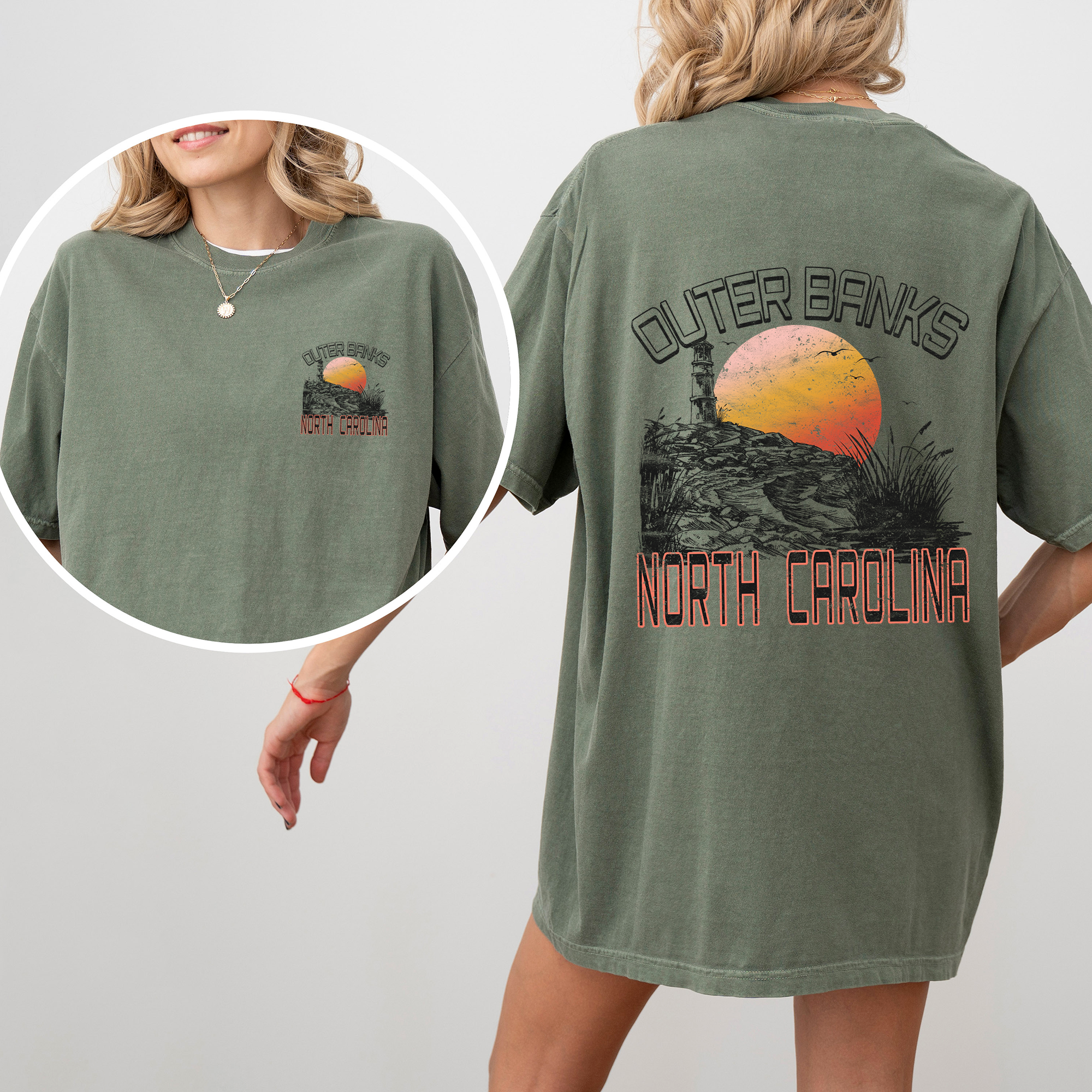 Outer Banks, North Carolina, Beach, OBX, Summer, Comfort Colors T-Shirt