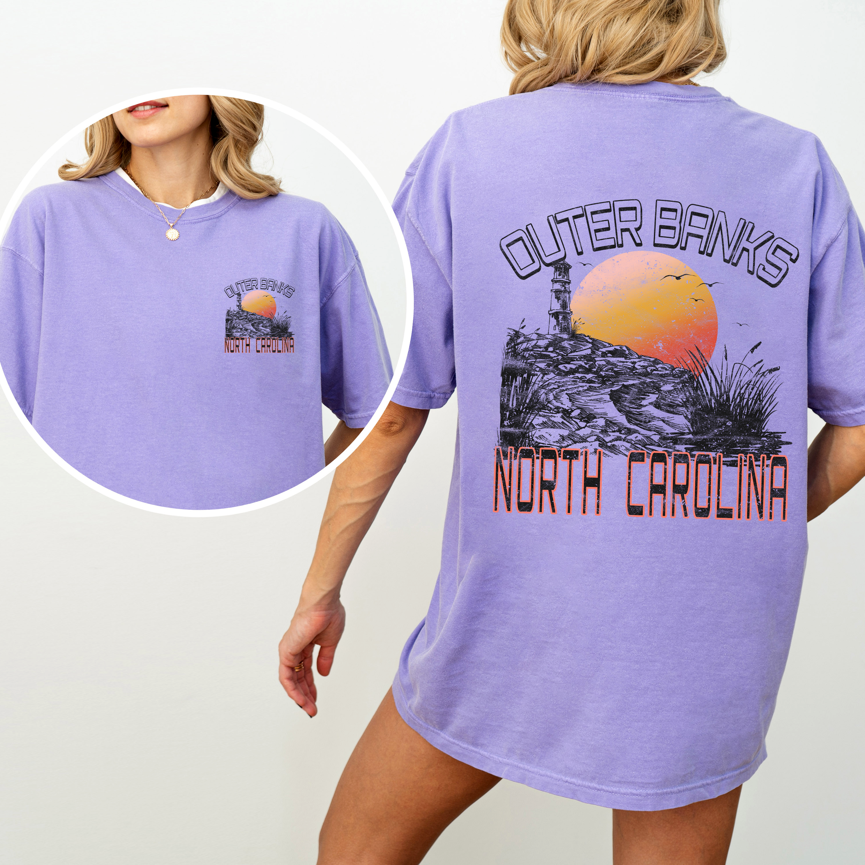 Outer Banks, North Carolina, Beach, OBX, Summer, Comfort Colors T-Shirt