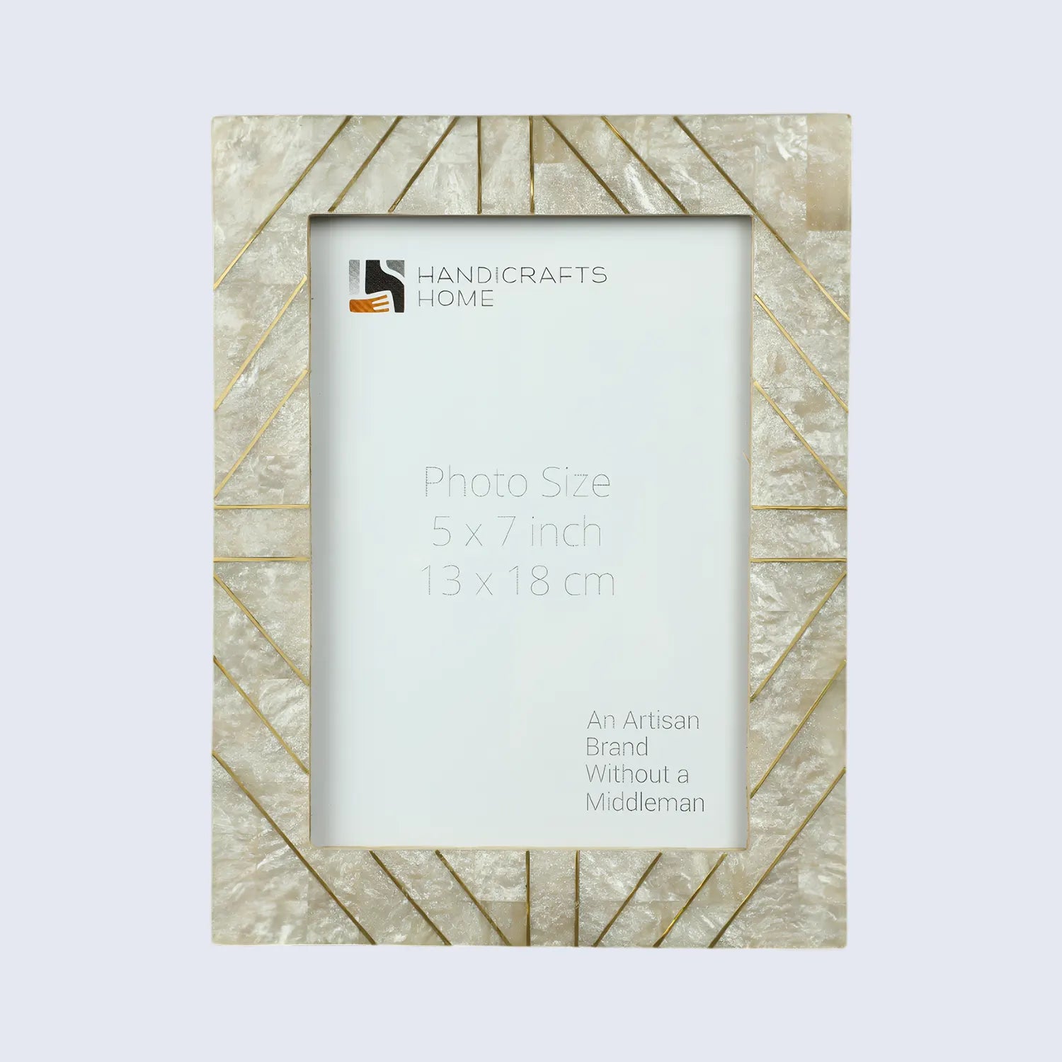 Brasselin Resin Inlay & Brass Crown Grey Picture Frame 4x6 & 5x7