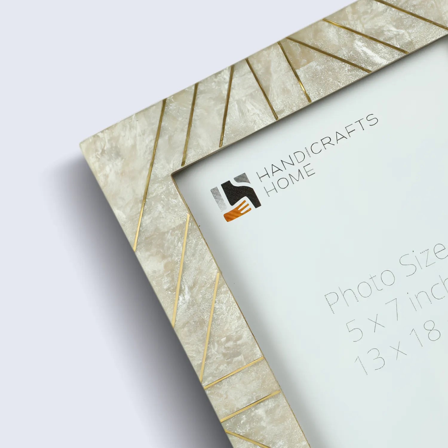 Brasselin Resin Inlay & Brass Crown Grey Picture Frame 4x6 & 5x7