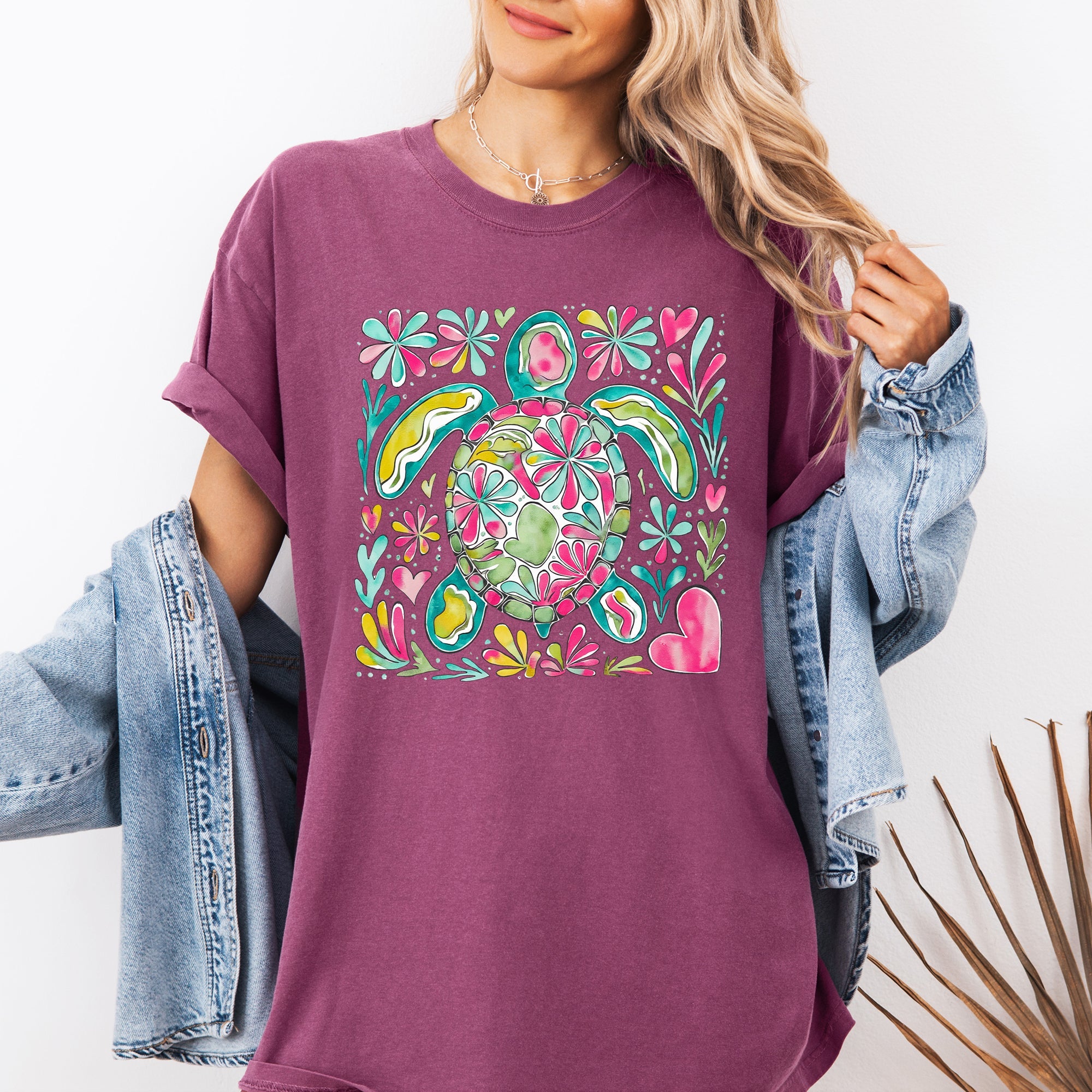Painted Sea Turtle, Turtle, Sea, Ocean, Summer, Beach, Comfort Colors T-Shirt