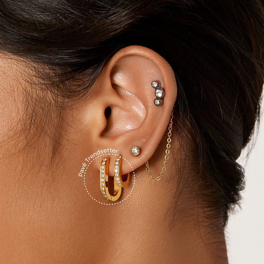 Pavé Trendsetter Hoop Earrings