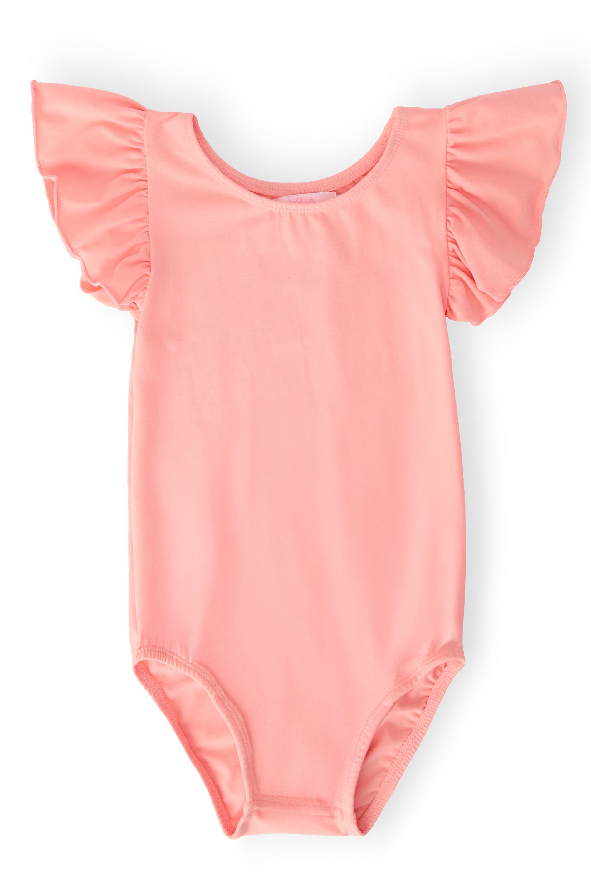 Peach S/S Flutter Sleeve Leotard