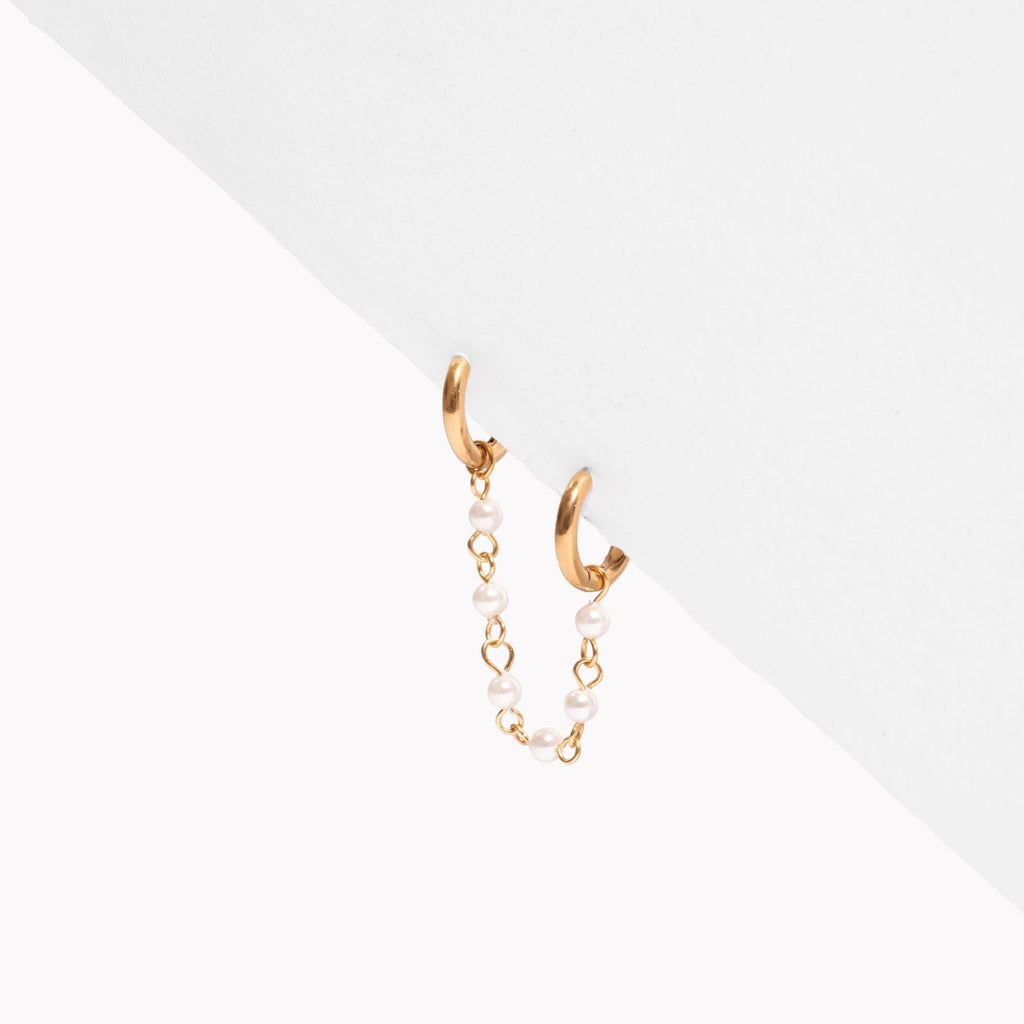 Single Pearl Earring Connector Chain