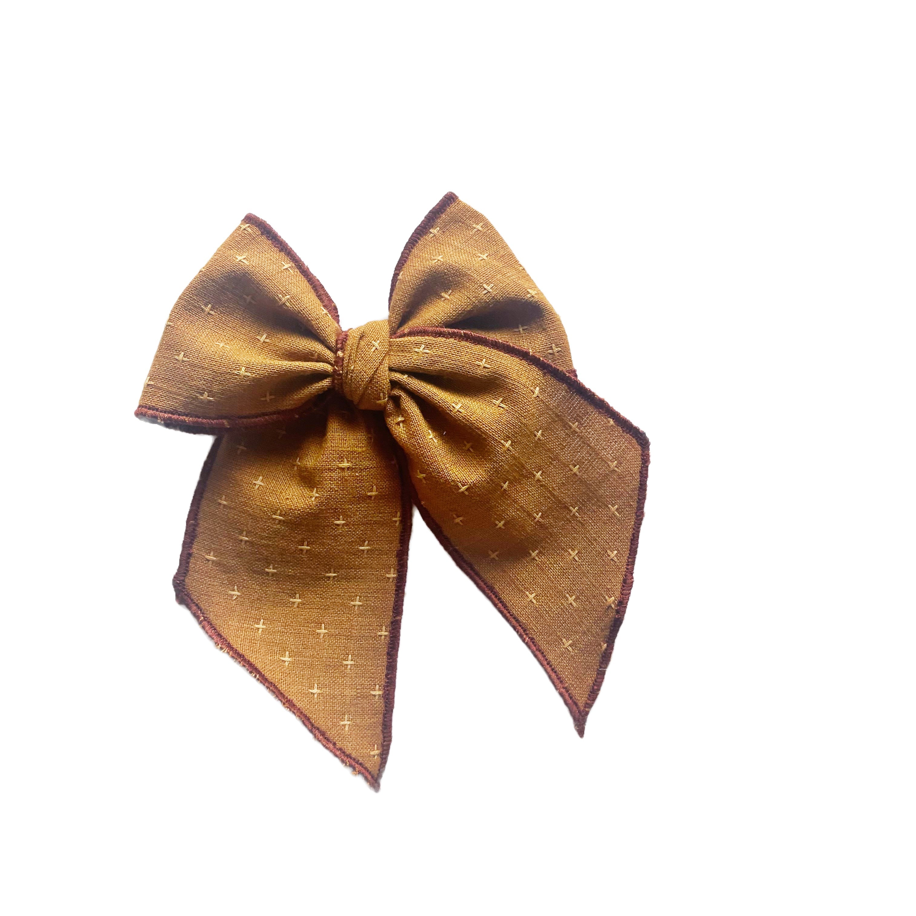 Amber Cross-stitched Elle Bow